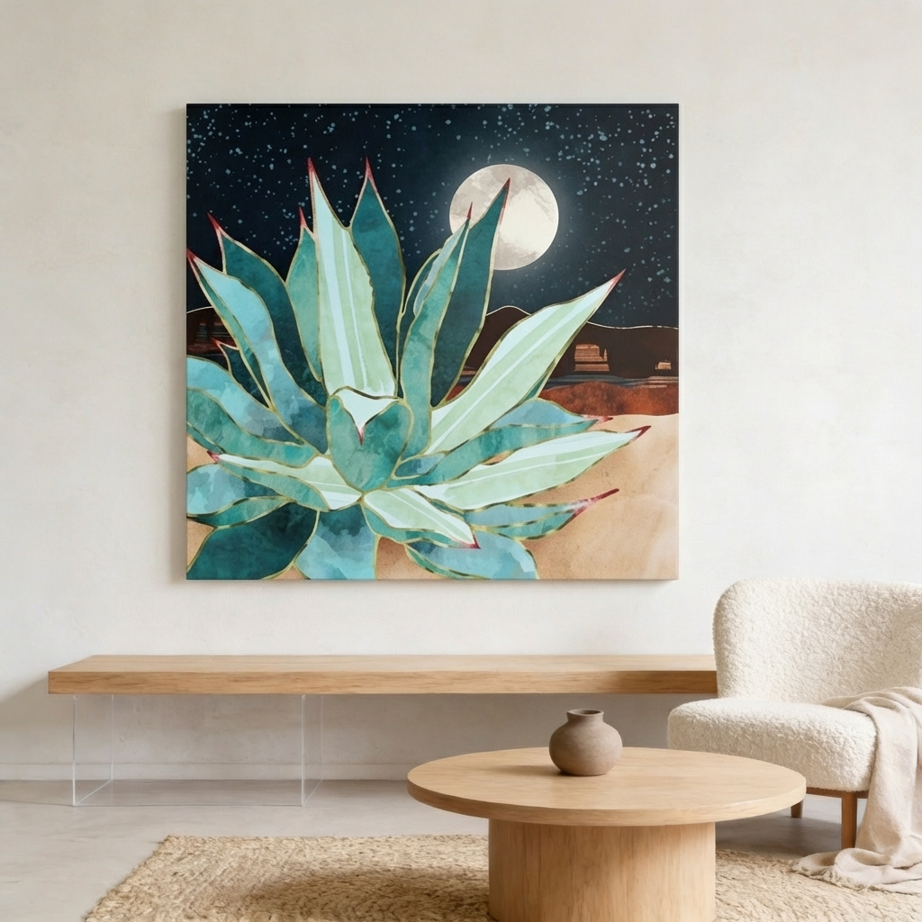 Desert Agave Matte Canvas, Stretched, No Frame