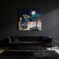 Desert Lake Moonlight Matte Canvas, Stretched, No Frame