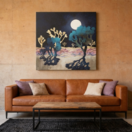 Desert Lake Moonlight Matte Canvas, Stretched, No Frame
