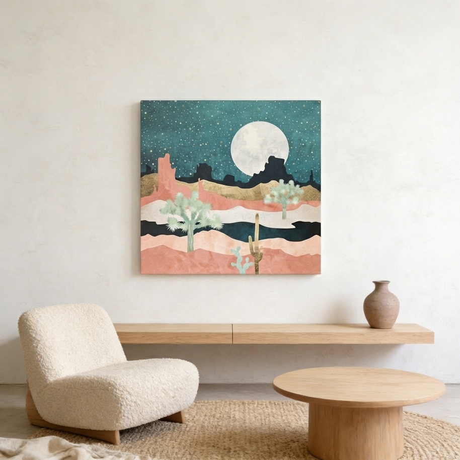 Desert Moon Vista Matte Canvas, Stretched, No Frame