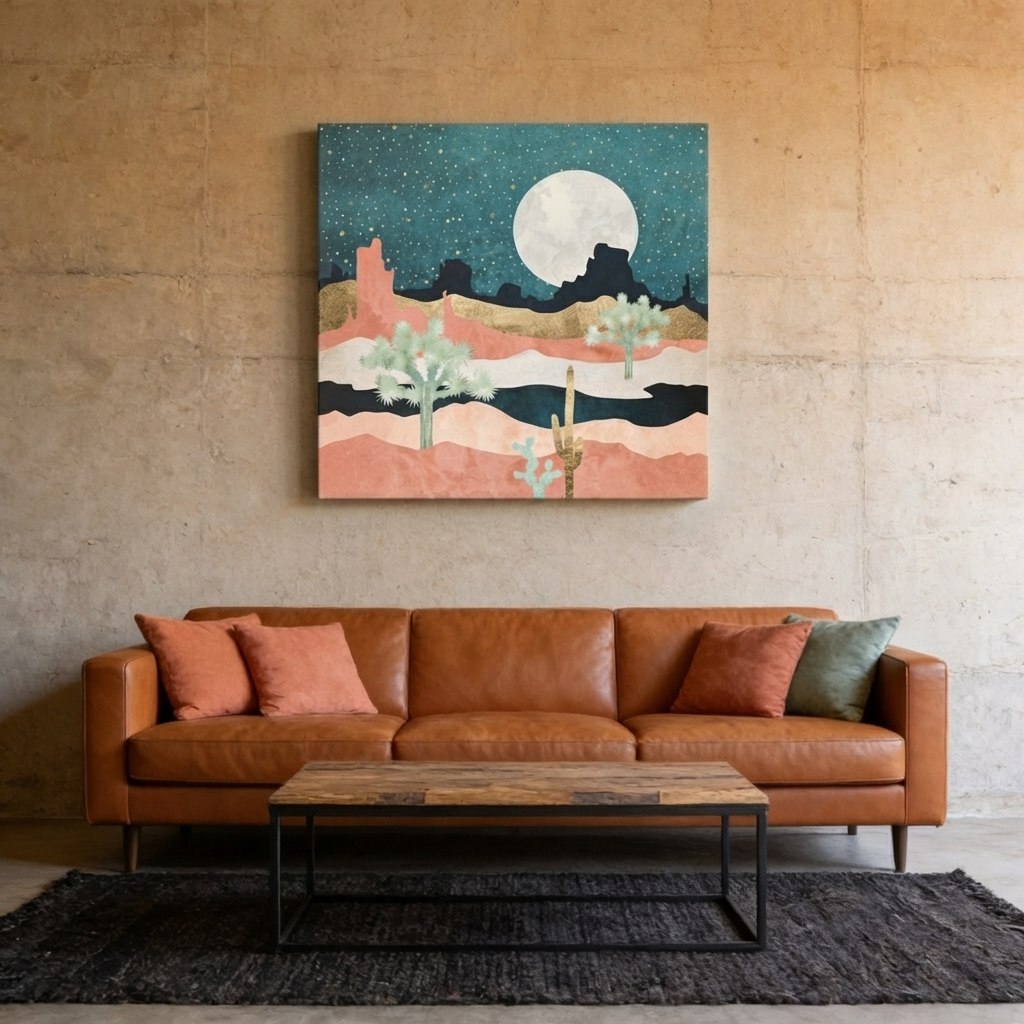 Desert Moon Vista Matte Canvas, Stretched, No Frame