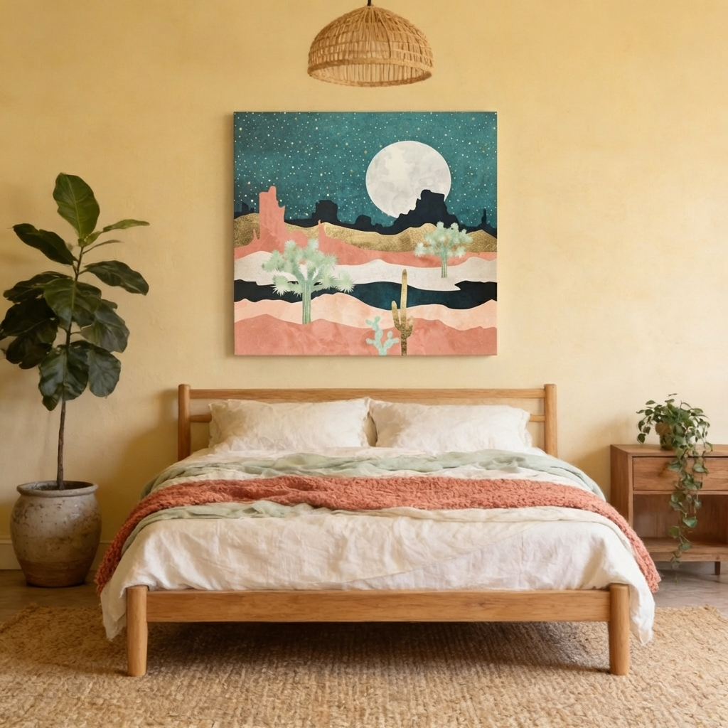 Desert Moon Vista Matte Canvas, Stretched, No Frame