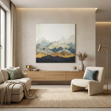 Distant Peaks Matte Canvas, Stretched, No Frame