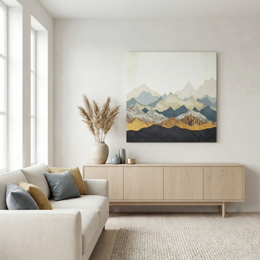 Distant Peaks Matte Canvas, Stretched, No Frame