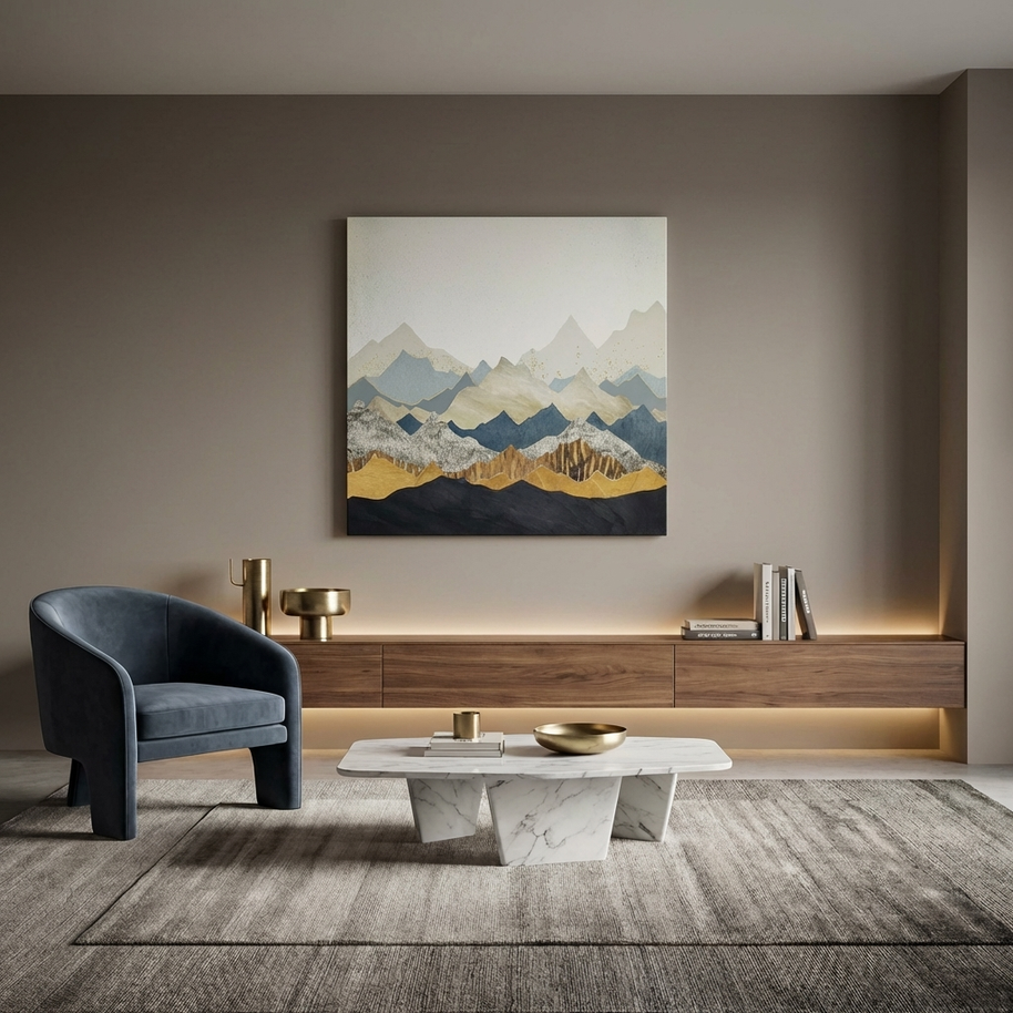 Distant Peaks Matte Canvas, Stretched, No Frame