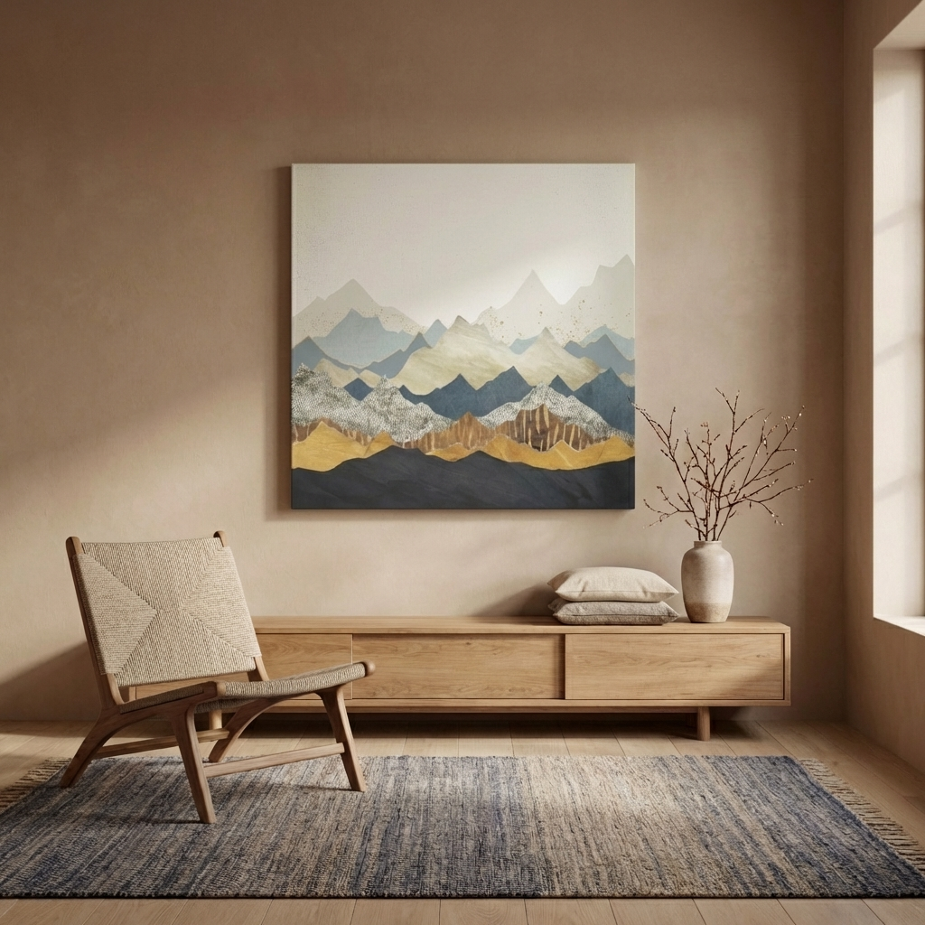 Distant Peaks Matte Canvas, Stretched, No Frame