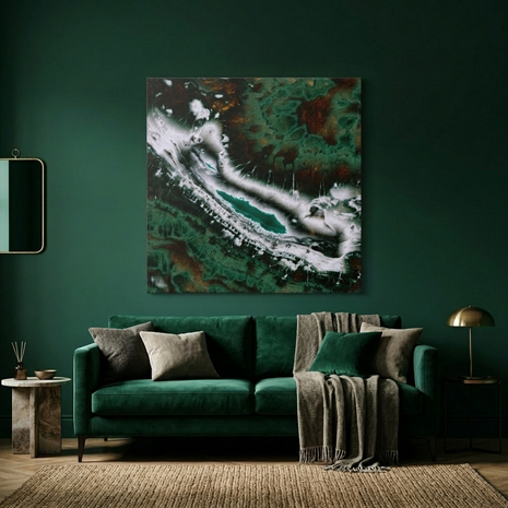 Emerald Agate Matte Canvas, Stretched, No Frame