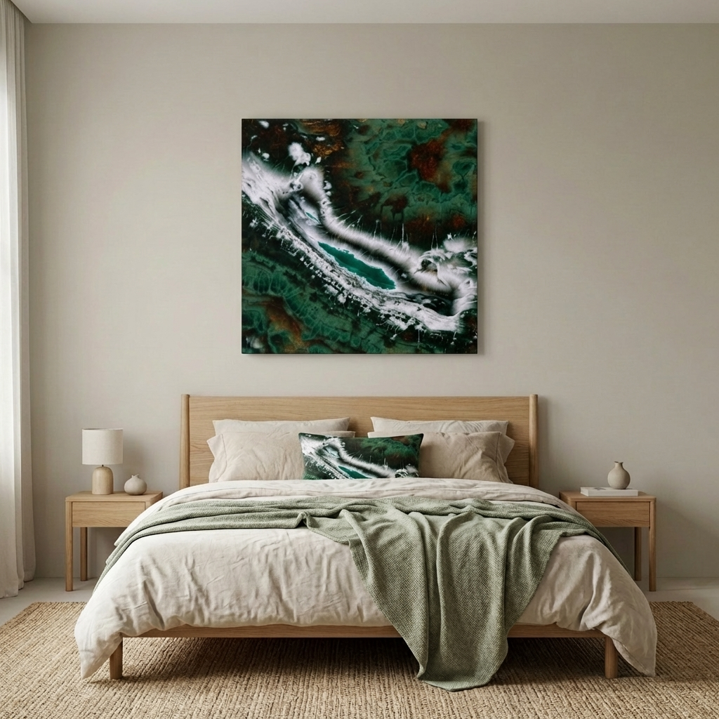 Emerald Agate Matte Canvas, Stretched, No Frame
