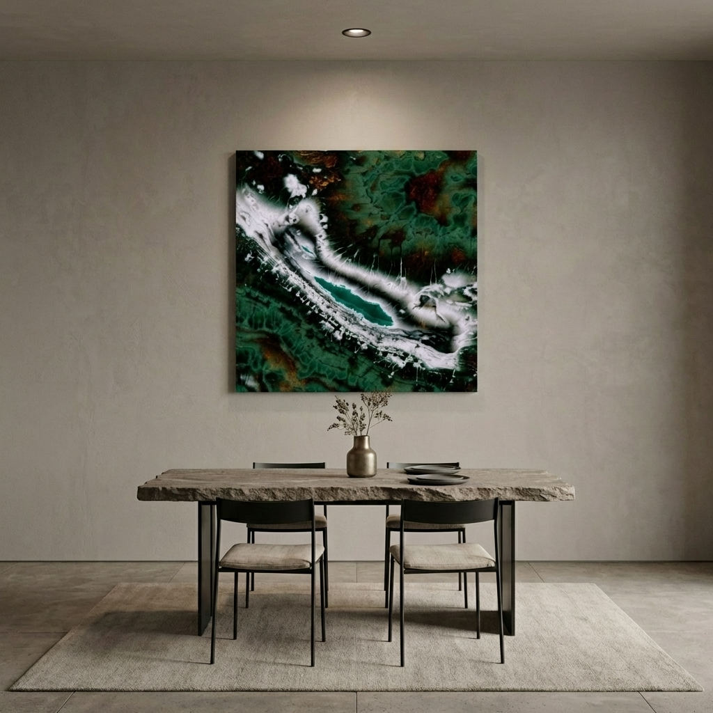 Emerald Agate Matte Canvas, Stretched, No Frame