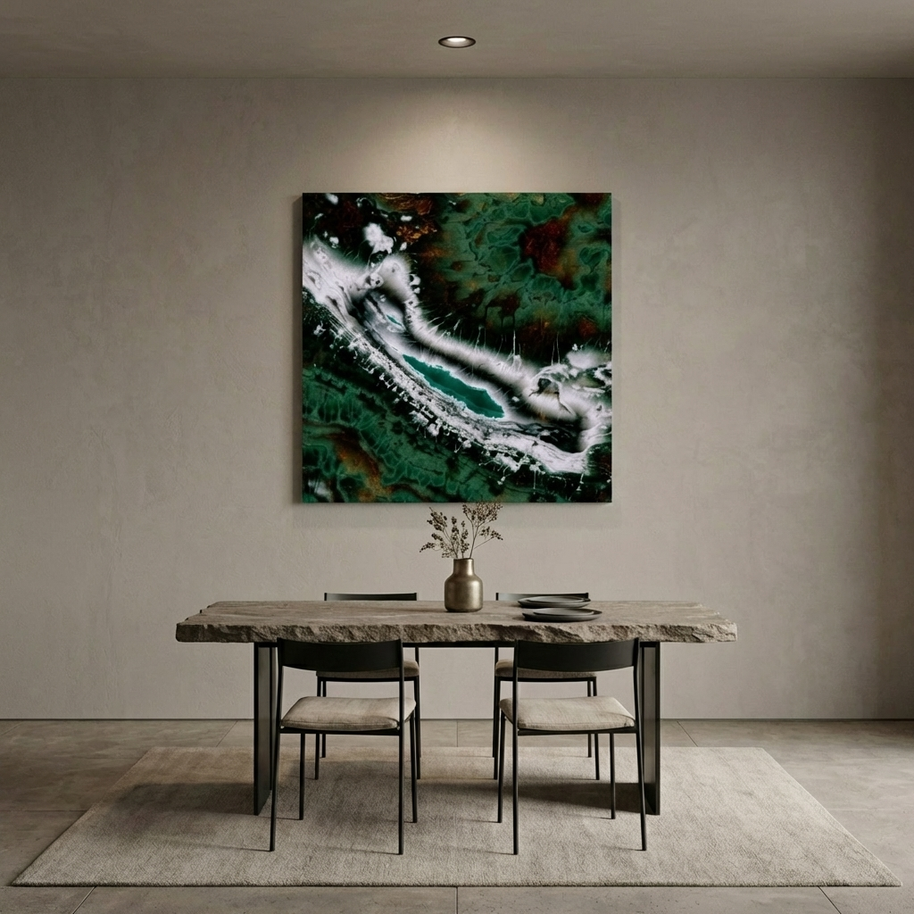 Emerald Agate Matte Canvas, Stretched, No Frame