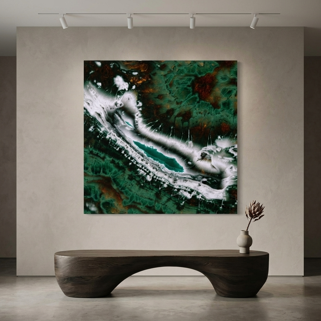 Emerald Agate Matte Canvas, Stretched, No Frame