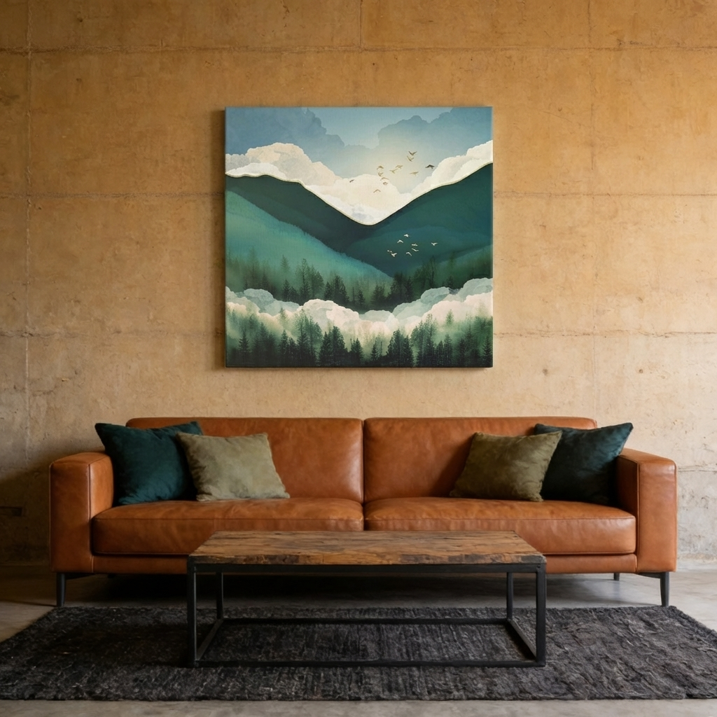 Emerald Hills Matte Canvas, Stretched, No Frame