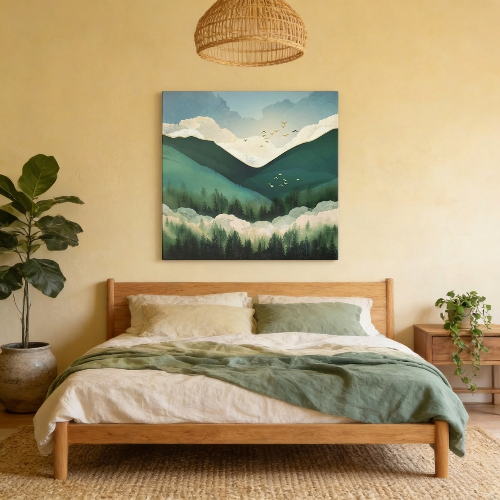 Emerald Hills Matte Canvas, Stretched, No Frame