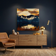 Fall Sunset Matte Canvas, Stretched, No Frame
