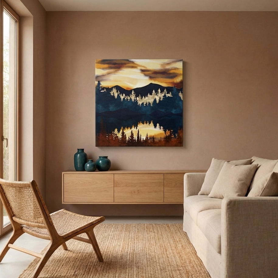 Fall Sunset Matte Canvas, Stretched, No Frame