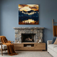 Fall Sunset Matte Canvas, Stretched, No Frame