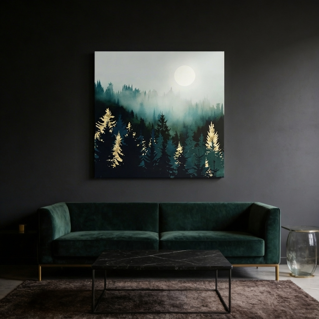 Forest Glow Matte Canvas, Stretched, No Frame