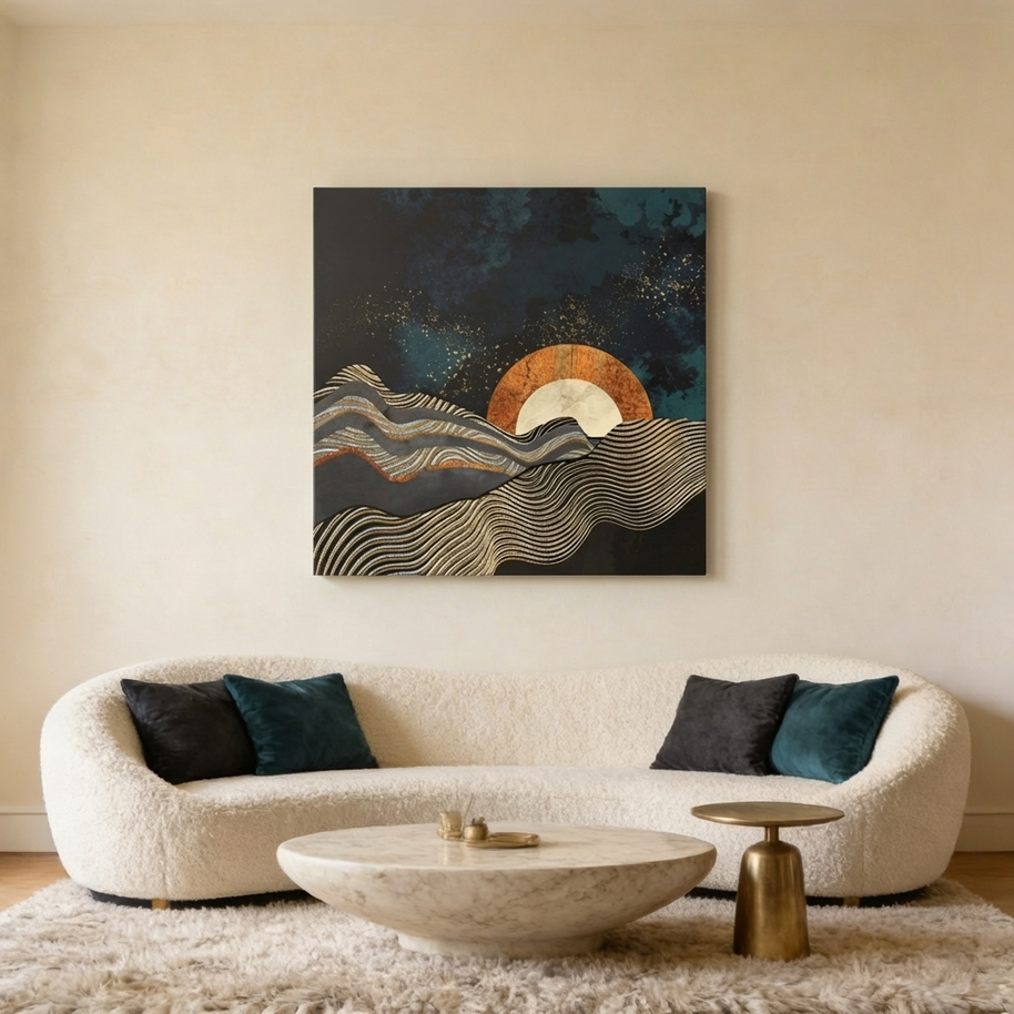 Gold and Silver Fields Matte Canvas, Stretched, No Frame