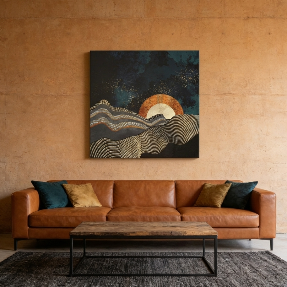 Gold and Silver Fields Matte Canvas, Stretched, No Frame