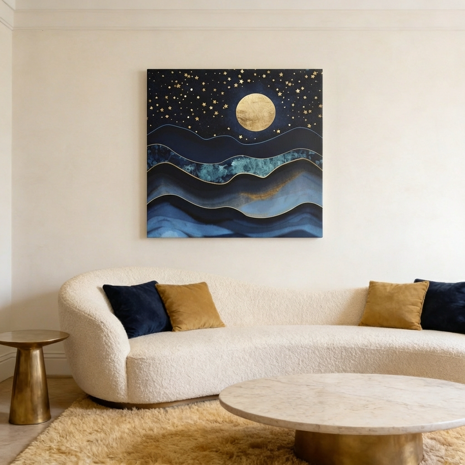 Golden Moon Matte Canvas, Stretched, No Frame