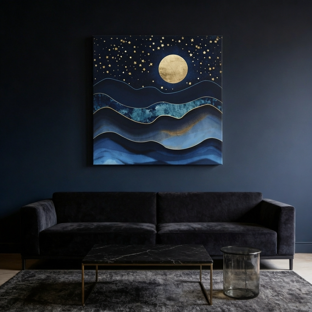 Golden Moon Matte Canvas, Stretched, No Frame