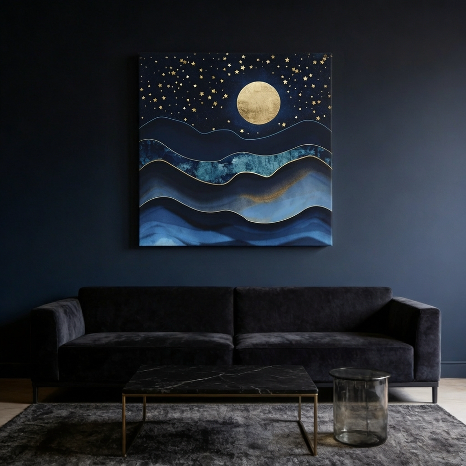 Golden Moon Matte Canvas, Stretched, No Frame