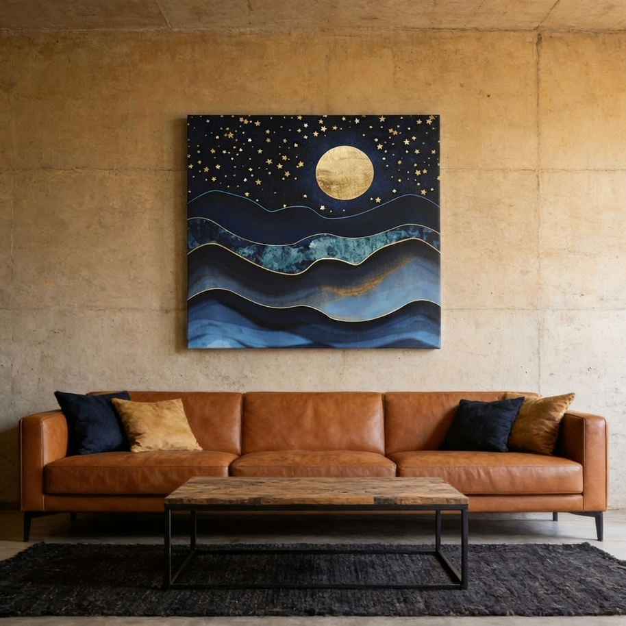 Golden Moon Matte Canvas, Stretched, No Frame
