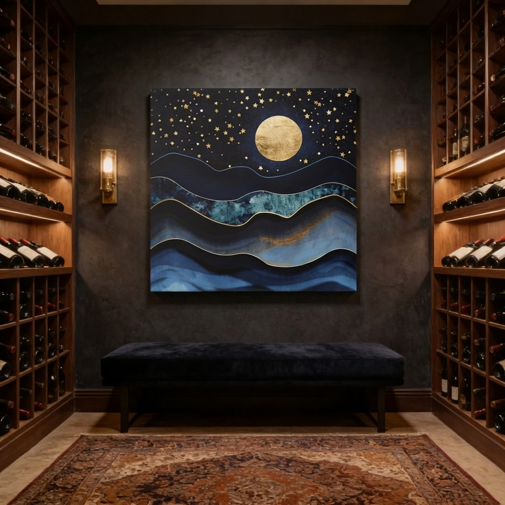 Golden Moon Matte Canvas, Stretched, No Frame