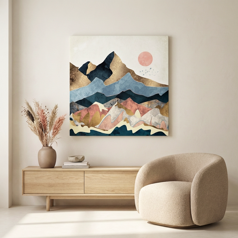 Golden Peaks Matte Canvas, Stretched, No Frame