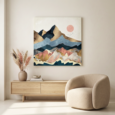 Golden Peaks Matte Canvas, Stretched, No Frame