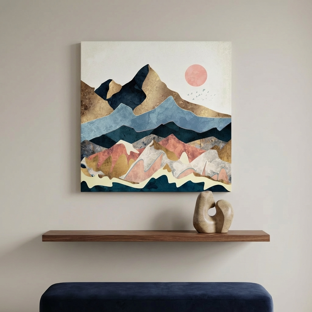 Golden Peaks Matte Canvas, Stretched, No Frame