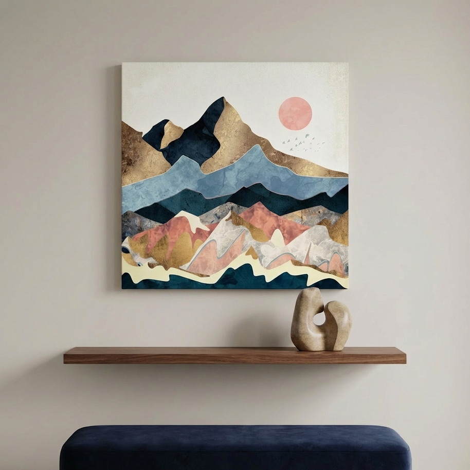 Golden Peaks Matte Canvas, Stretched, No Frame