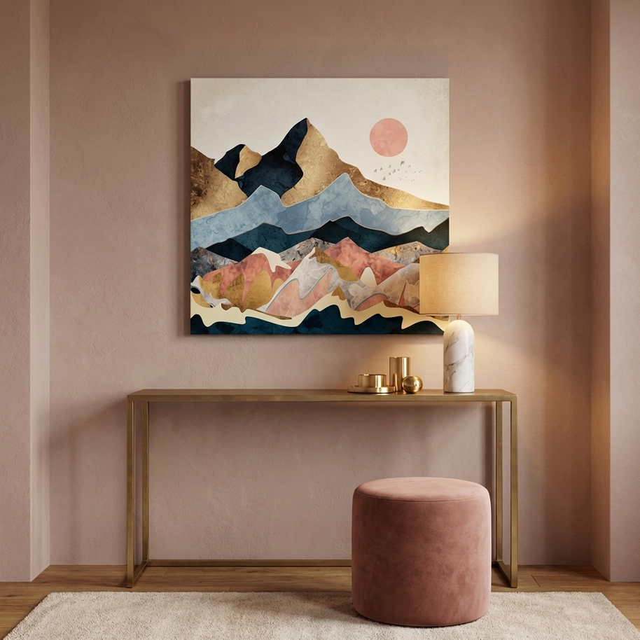 Golden Peaks Matte Canvas, Stretched, No Frame
