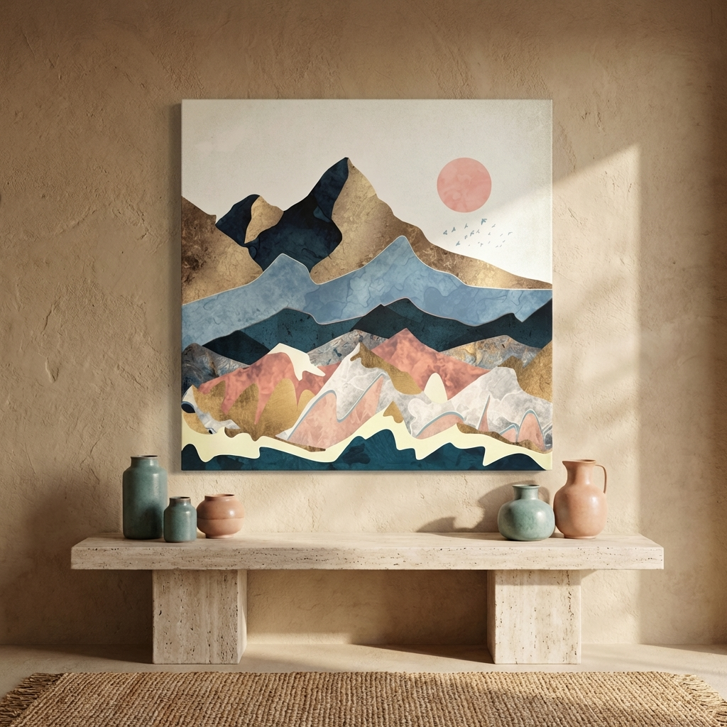 Golden Peaks Matte Canvas, Stretched, No Frame