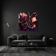 Golden River Abstract Matte Canvas, Stretched, No Frame