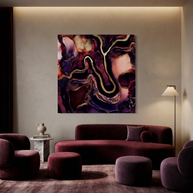 Golden River Abstract Matte Canvas, Stretched, No Frame