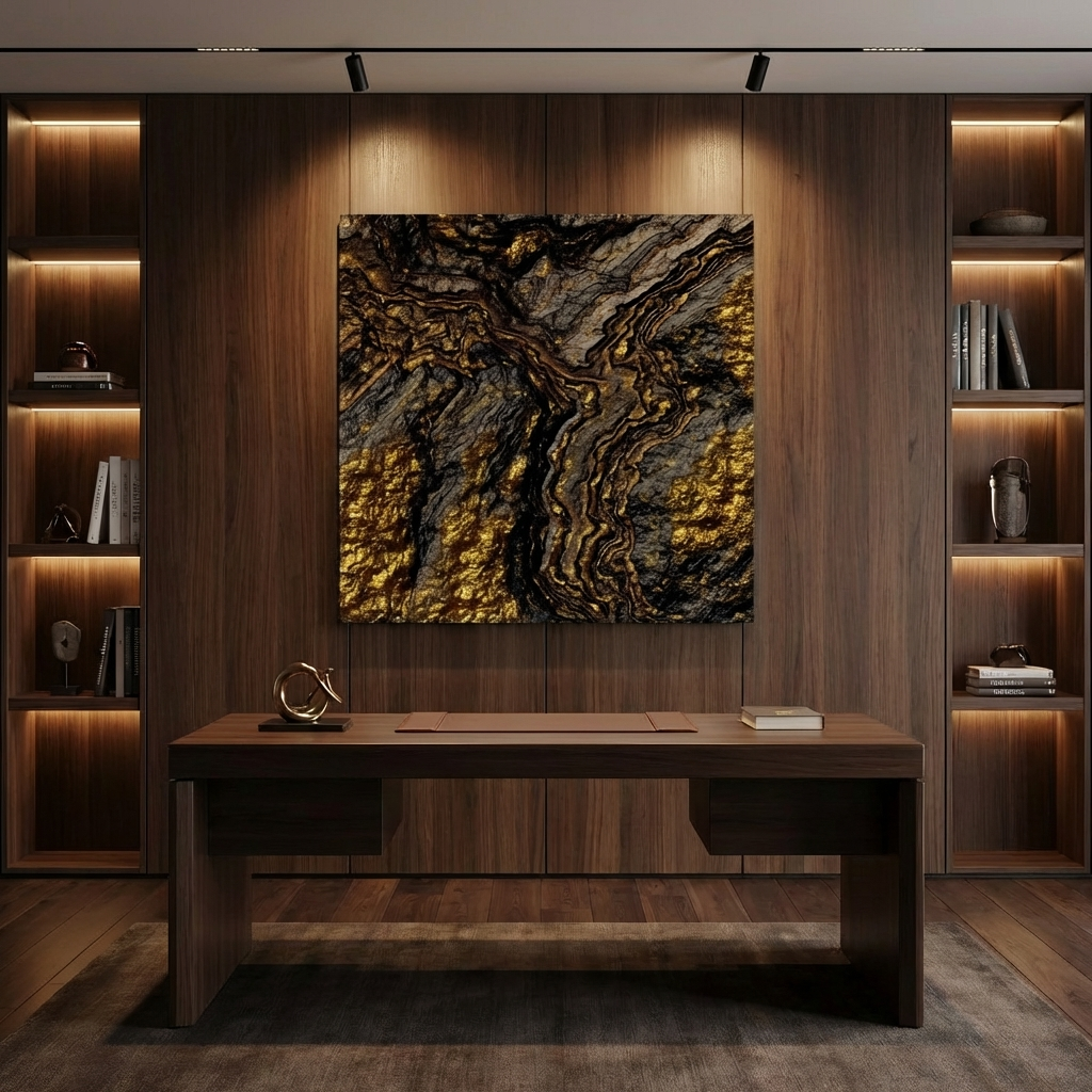 Golden Slate Matte Canvas, Stretched, No Frame