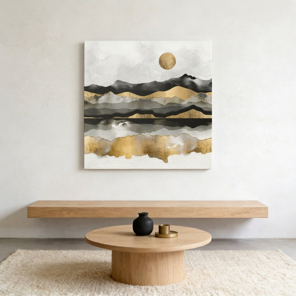Golden Spring Moon Matte Canvas, Stretched, No Frame