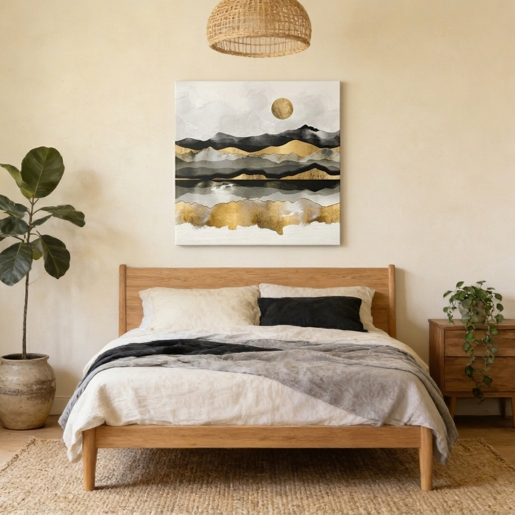 Golden Spring Moon Matte Canvas, Stretched, No Frame
