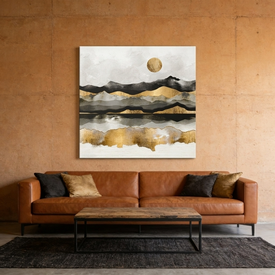 Golden Spring Moon Matte Canvas, Stretched, No Frame