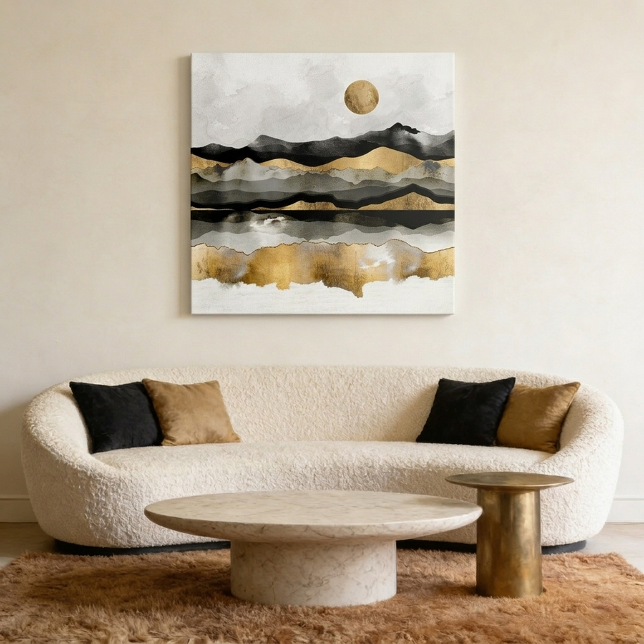Golden Spring Moon Matte Canvas, Stretched, No Frame