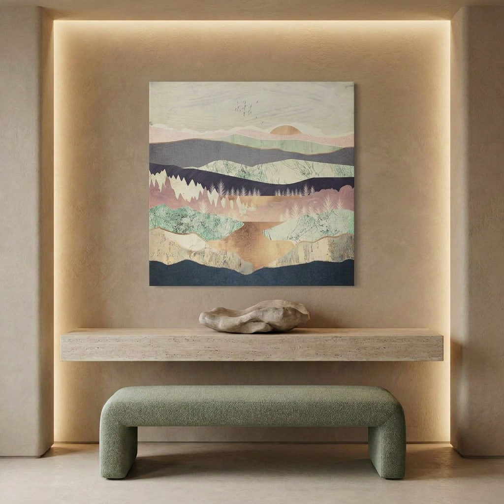 Golden Spring Reflection Matte Canvas, Stretched, No Frame