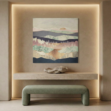 Golden Spring Reflection Matte Canvas, Stretched, No Frame