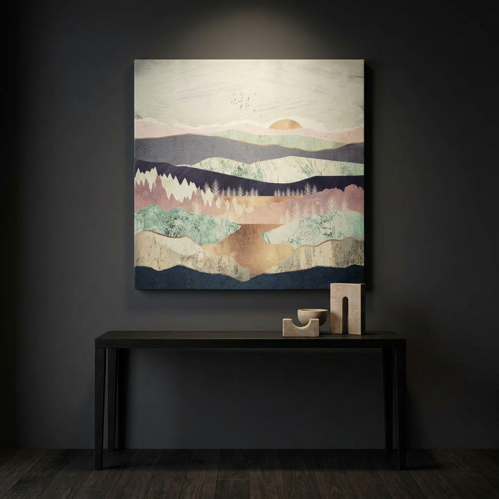 Golden Spring Reflection Matte Canvas, Stretched, No Frame