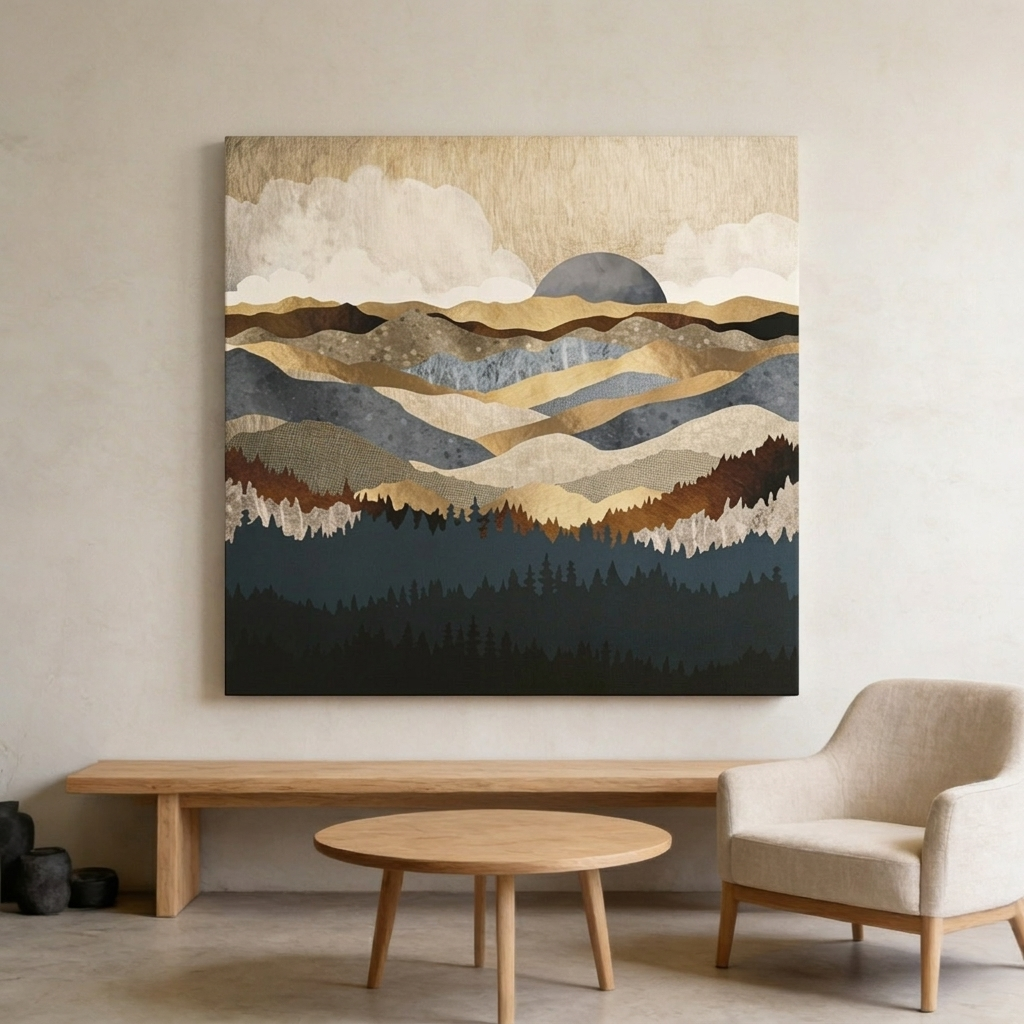 Golden Vista Matte Canvas, Stretched, No Frame
