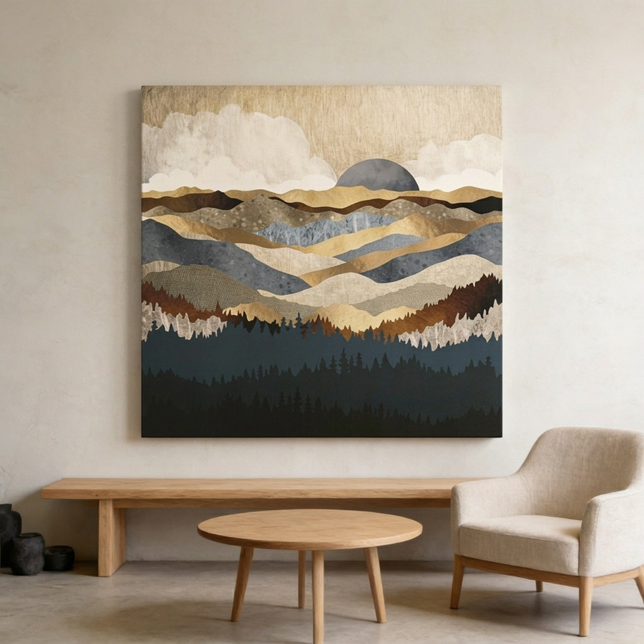 Golden Vista Matte Canvas, Stretched, No Frame