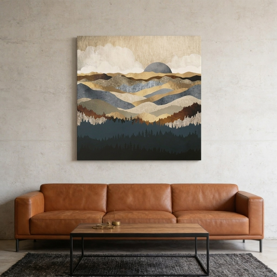 Golden Vista Matte Canvas, Stretched, No Frame
