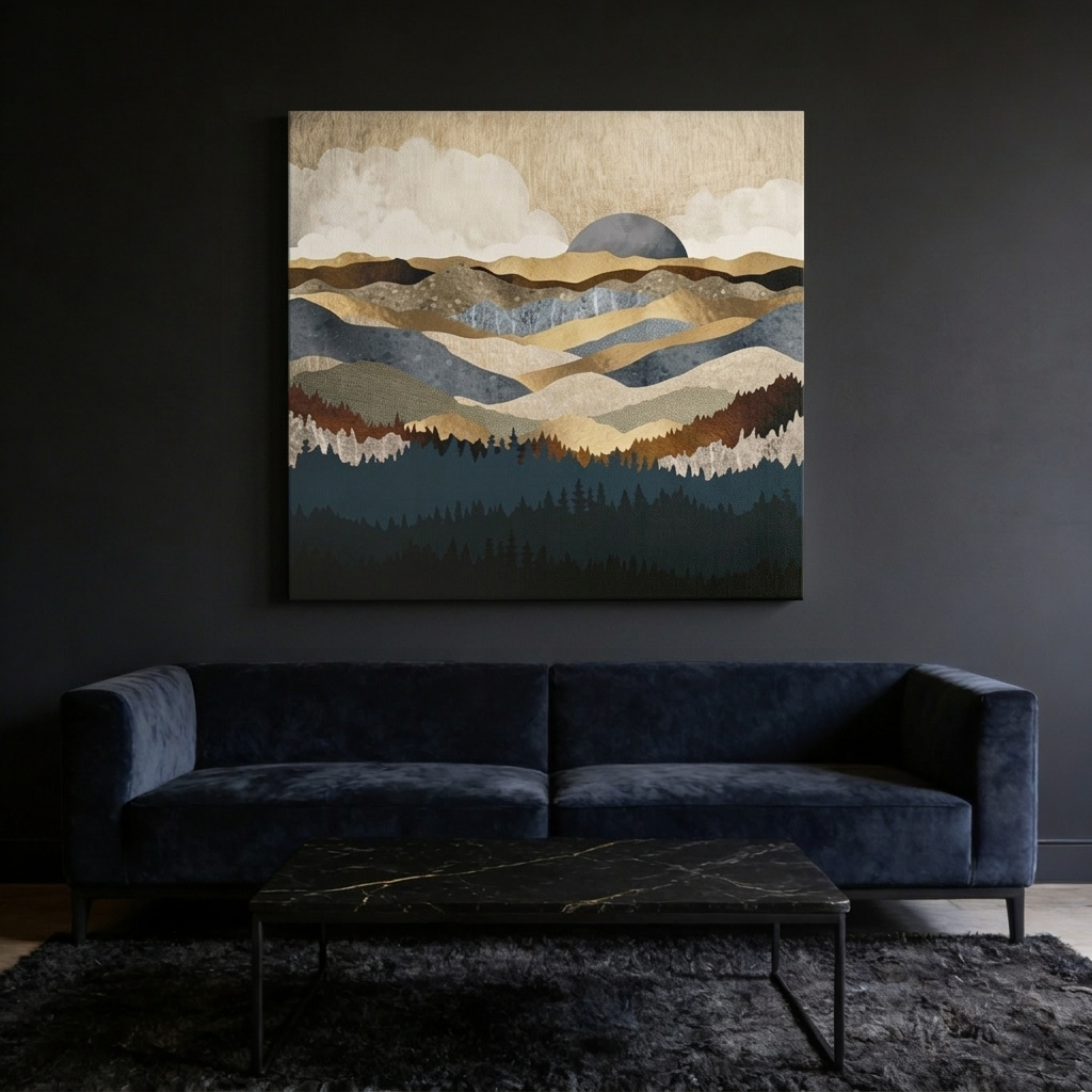 Golden Vista Matte Canvas, Stretched, No Frame