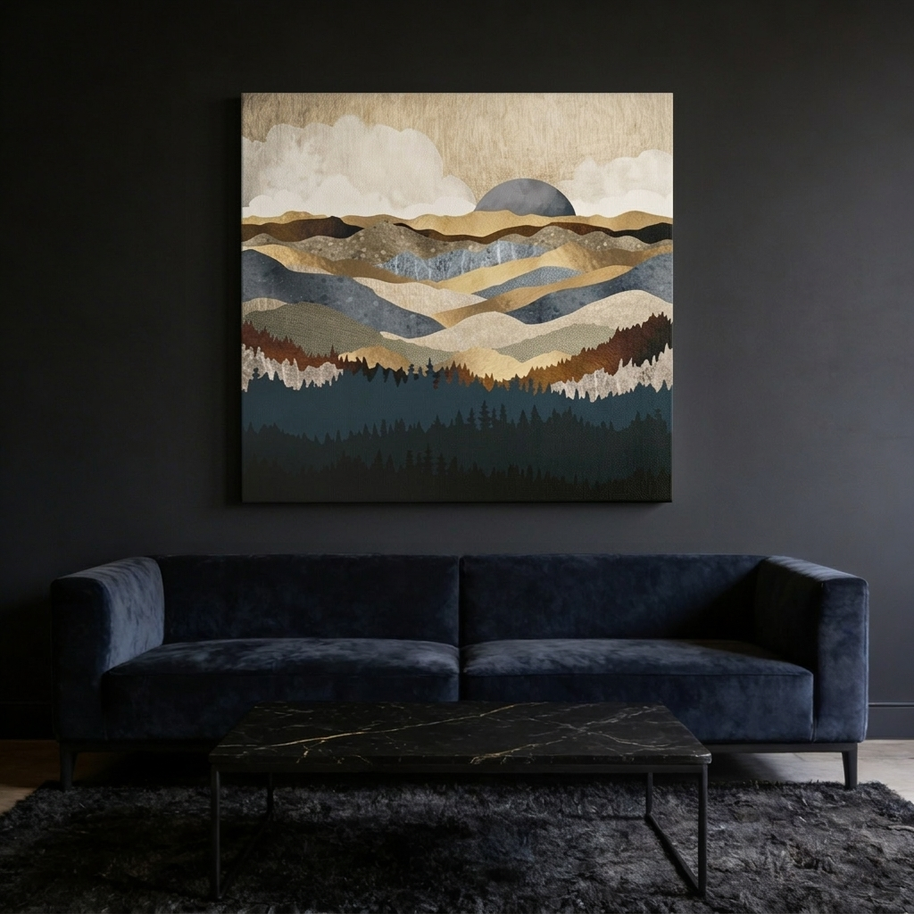 Golden Vista Matte Canvas, Stretched, No Frame