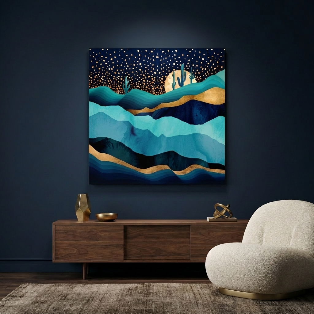 Indigo Desert Night Matte Canvas, Stretched, No Frame